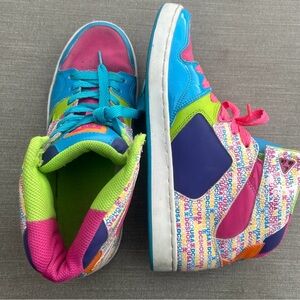 DC Shoes Pro Spec Cup 3.0 Colorful Neon Hi Top Sneakers Womens Sz 10 Skateboard